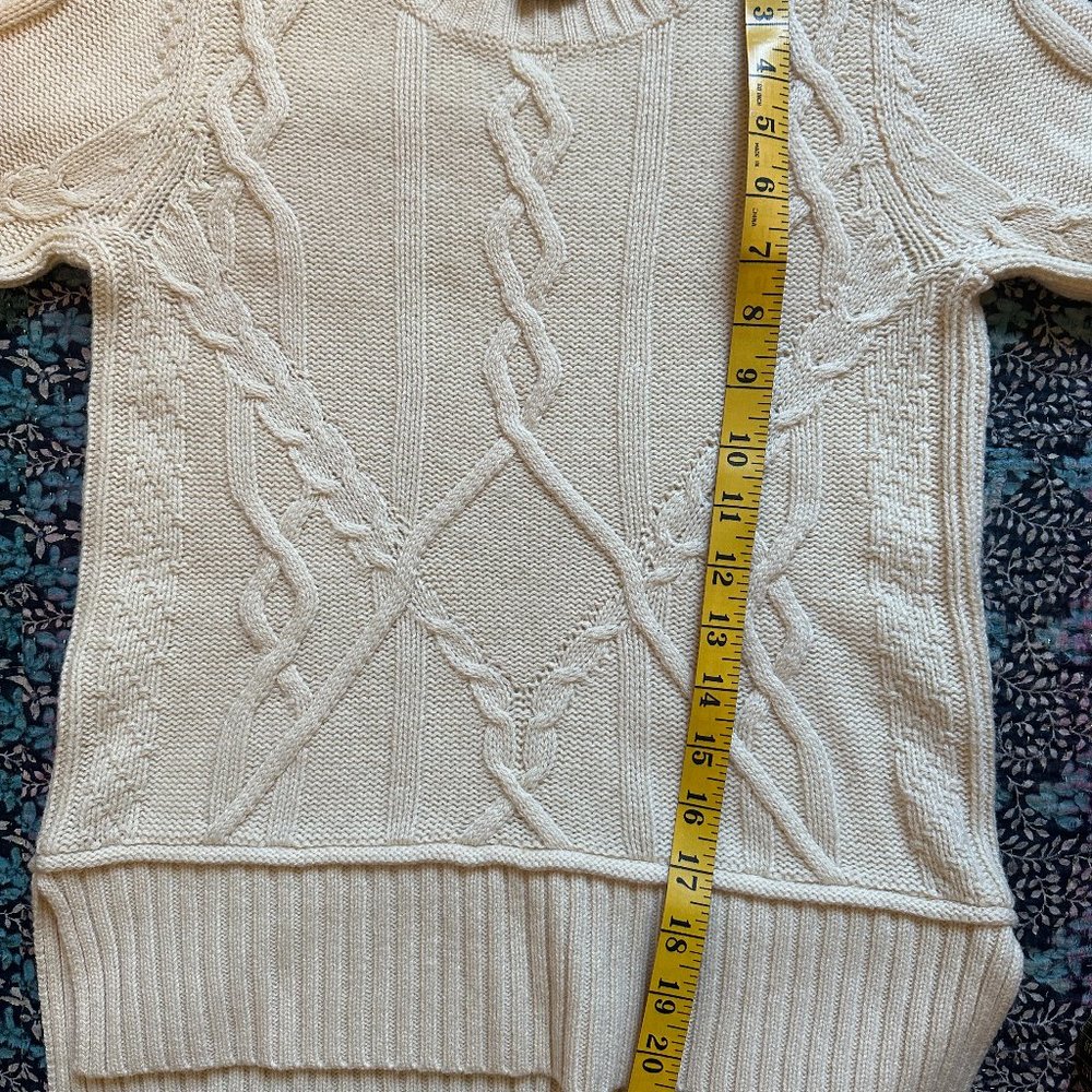 90's Cream Cable Knit Sweater Scoop NYC - Picture 4 of 5